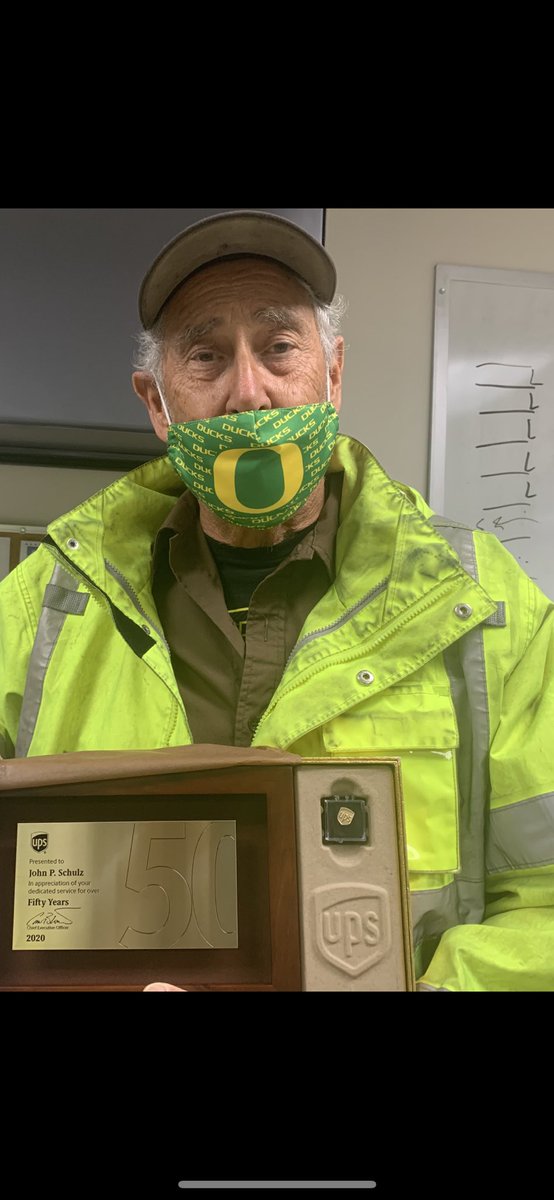 Please join us in congratulating Portland feeder driver John Schultz for 50 years of service at UPS @NorthwestUPSers @logisticsboss @gditto3