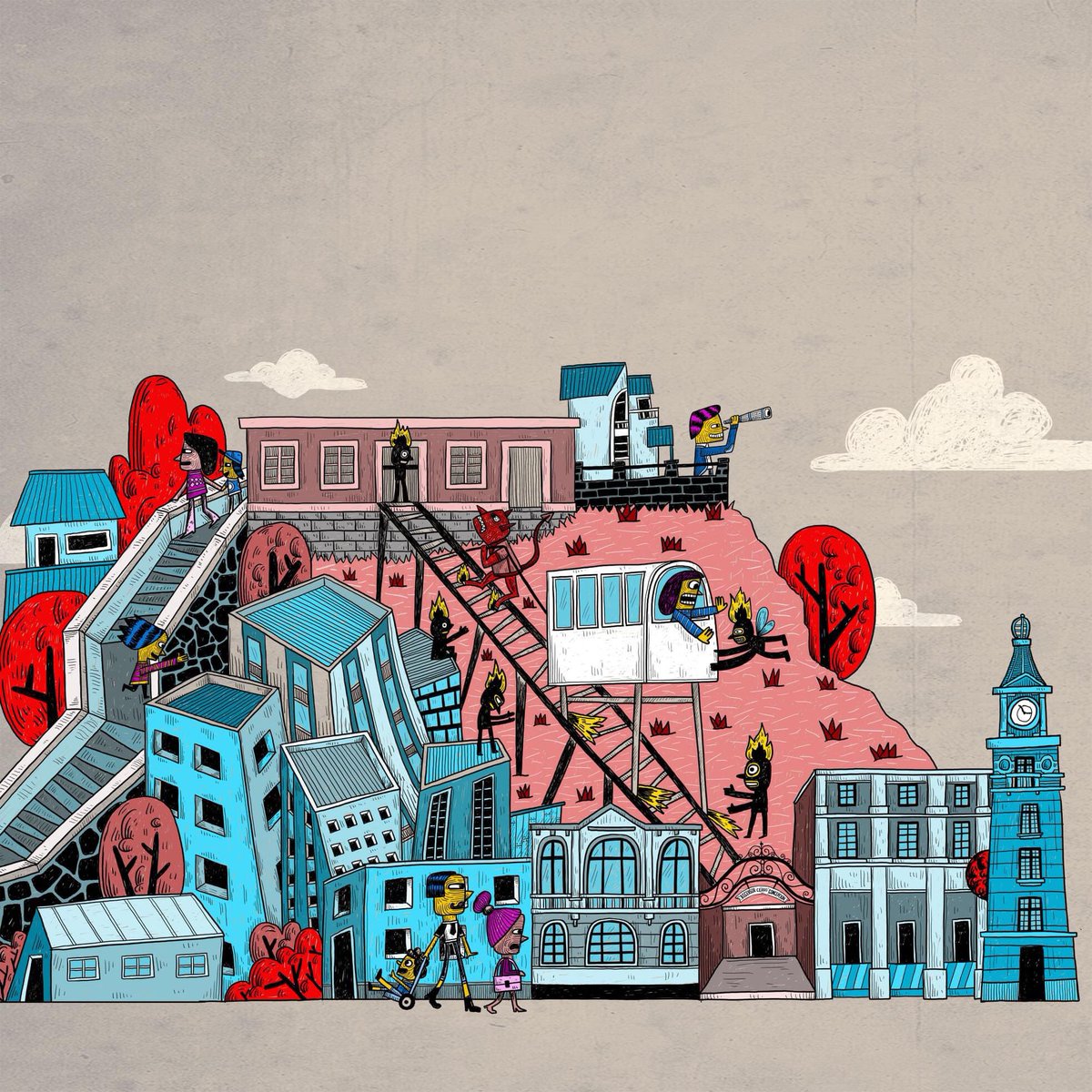 ¿Reconocen este lugar? Una pista: es parte de un nuevo libro que estamos preparando dedicado a Valparaíso, escrito por Fernanda Casorzo y Manuel Peña Muñoz, e ilustrado por Fito Holloway. ¡Pronto les contaremos más noticias sobre esta nueva publicación de Letra Capital!