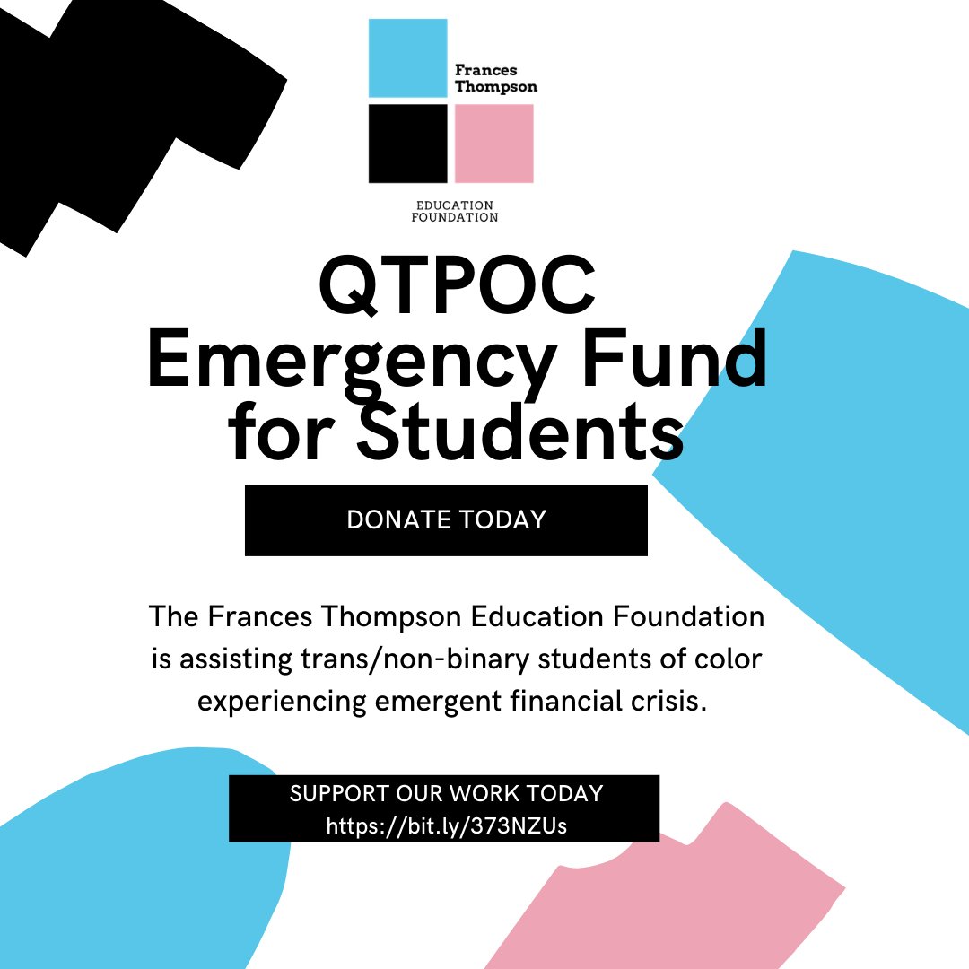 We received an overwhelming amount of applications for our scholarship. We saw how much our students need. We center and prioritze black trans and non-binary folks but this fund is open to all QTPOC. Please DONATE today. SHARE today. If you are a student in need, APPLY today.
