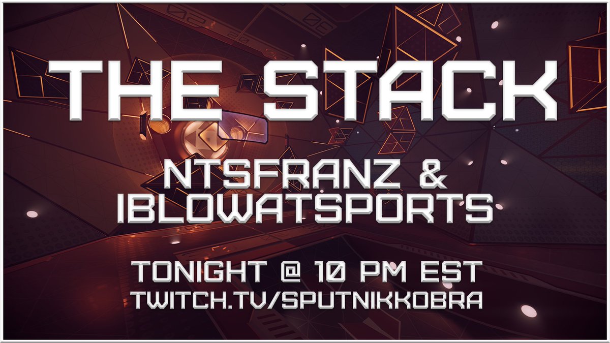 Join me and <a href="/AndyDoubleYuh/">AndyW_</a>  tonight as we kick off this season of The Stack.

We are going to talk about the most recent season of <a href="/VRMasterLeague/">VR Master League ᯅ</a> 's <a href="/EchoArena_VRML/">Echo Arena VR Master League</a> ,  Quest 2, virtual reality technology and the happenings of the Echo community in the off-season.