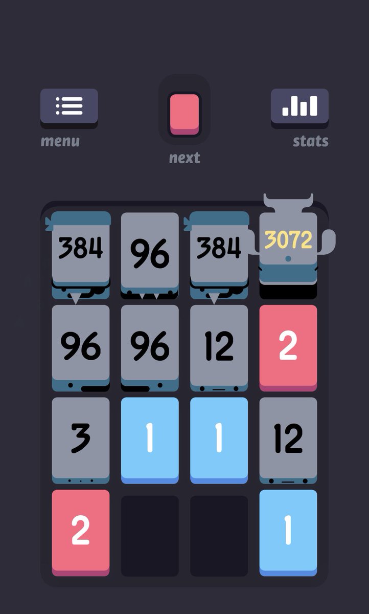 RoadToVolleo's tweet photo. Anyone else have made-up terms to describe threes concepts? I call this “overclocking the corner” - having a higher card in the top left than its neighbor - it avoids the whole top row sliding when one gets promoted. Need more jargon.
@ThreesPorn 
#roadToVolleo https://t.co/W7XSIjJFcK