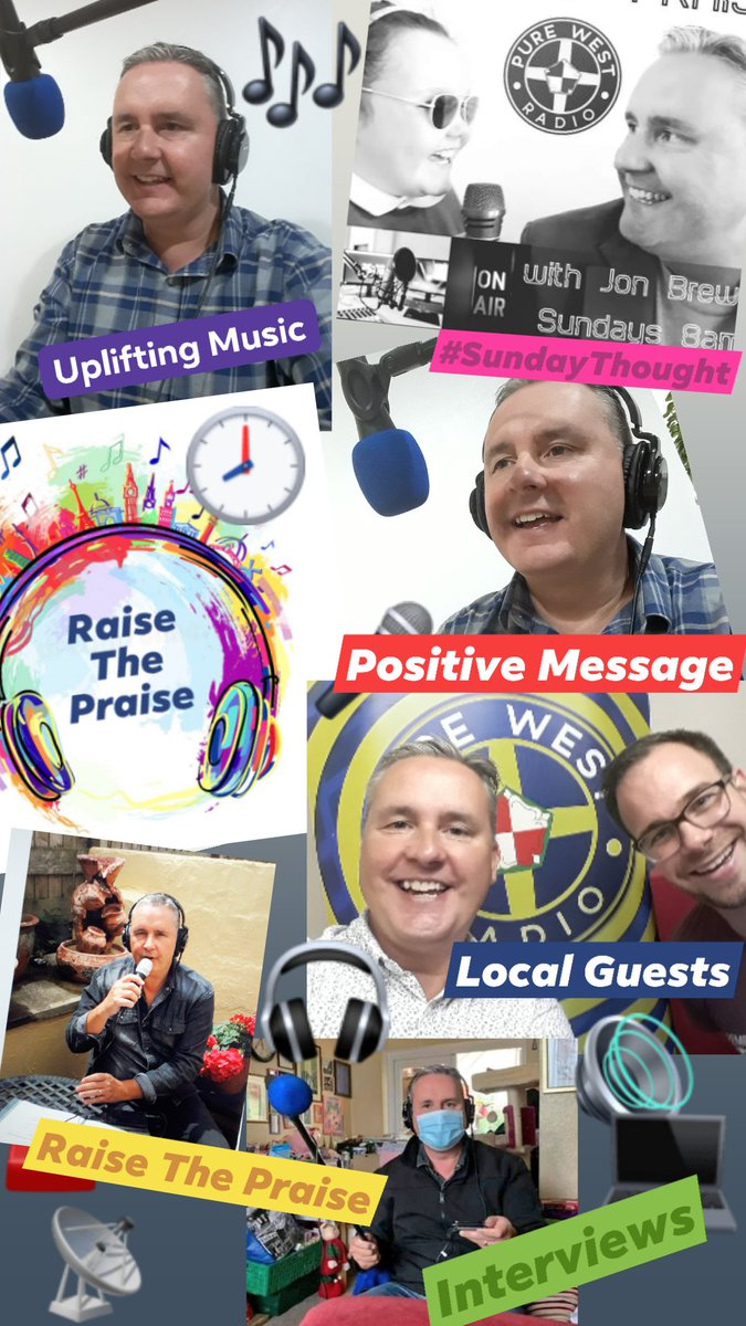 Every Sunday 8am join <a href="/jonnybrewmusic/">Jonny Brew</a> for #RaiseThePraise on Pembrokeshire's <a href="/purewestradio/">Pure West Radio</a>.
With special guests &amp; interviews, local Ministers bring the #Thought, and lots of #uplifting praise &amp; worship music... it's a great start to Sunday! #blessedbreakfast