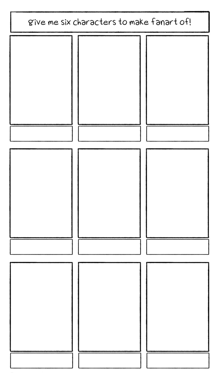 alright, let's try this *one* more time. last time I did one of these I was able to kickstart some more art, so let's try again. it's very fun

no ocs as per usual 