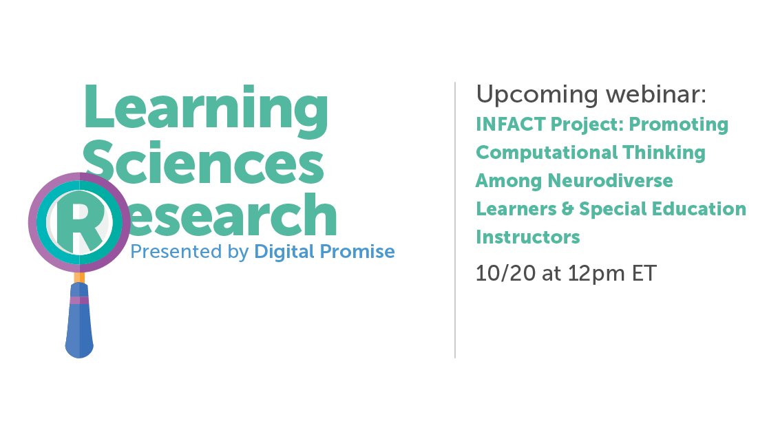 CSforALL's tweet image. #Webinar: Promoting Computational Thinking Among Neurodiverse Learners &amp;amp; Special Education Instructors-Join 10/20 @ 12 ET to learn about INFACT—a project that infuses #ComputationalThinking into #STEM learning activities for neurodiverse learners.#CSforALL bit.ly/3d5uY5a