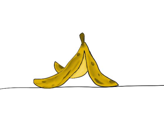 Day 12: Slippery;i was going to draw something else but i realized very quickly that i cannot draw hands properly so pls have this bababa peel