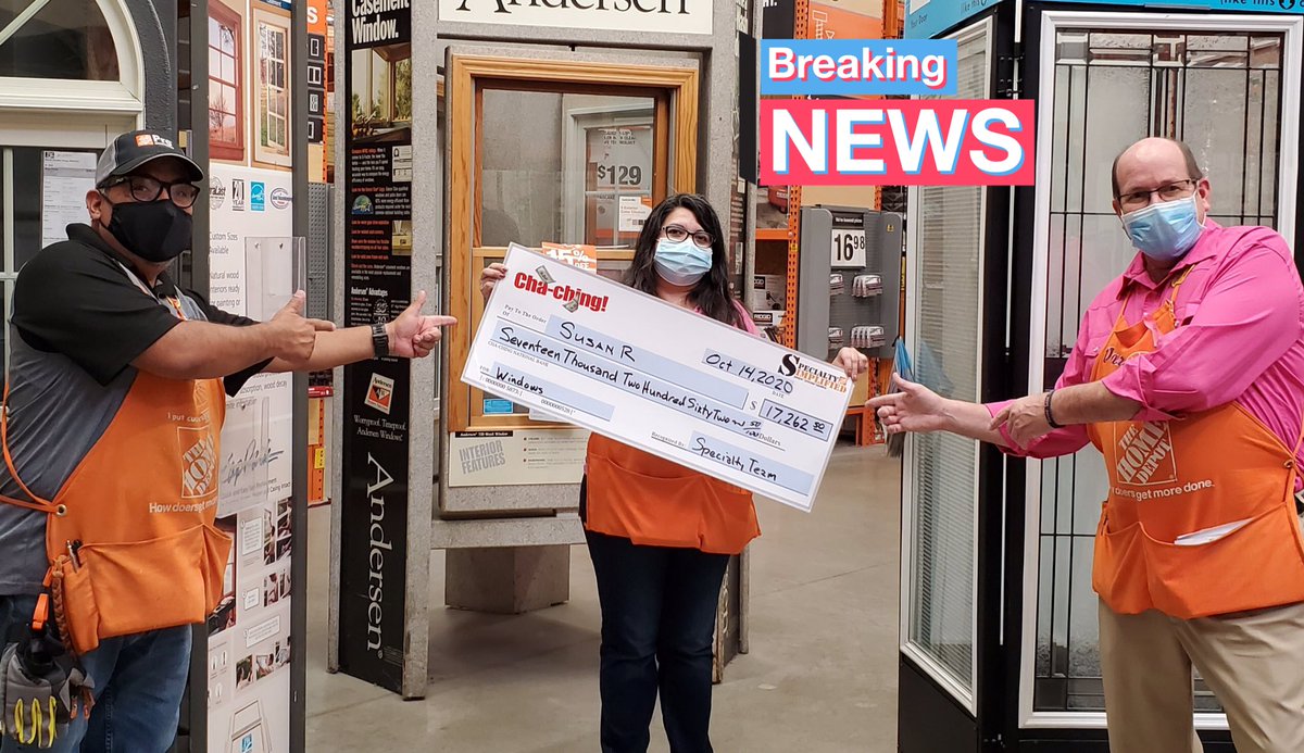 Susan closes another huge sale!! $17,262.50 special order windows in the till.