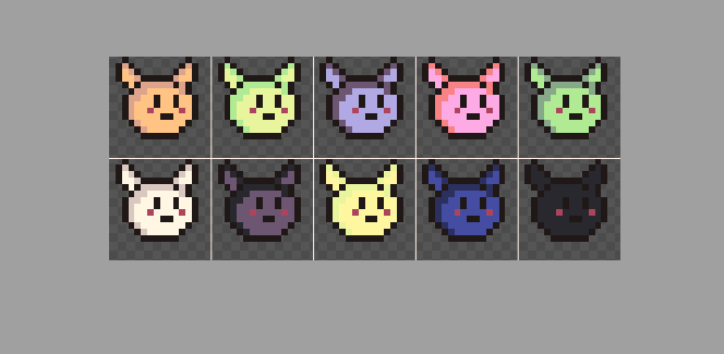 AileenaCS's tweet photo. Been making some #pixelart for the first time for my next game project! They're so cute I love them 🥺 now I need to try and make some cute enemies too... #unityart #indiedev #kawaii https://t.co/WHaXWFAfna