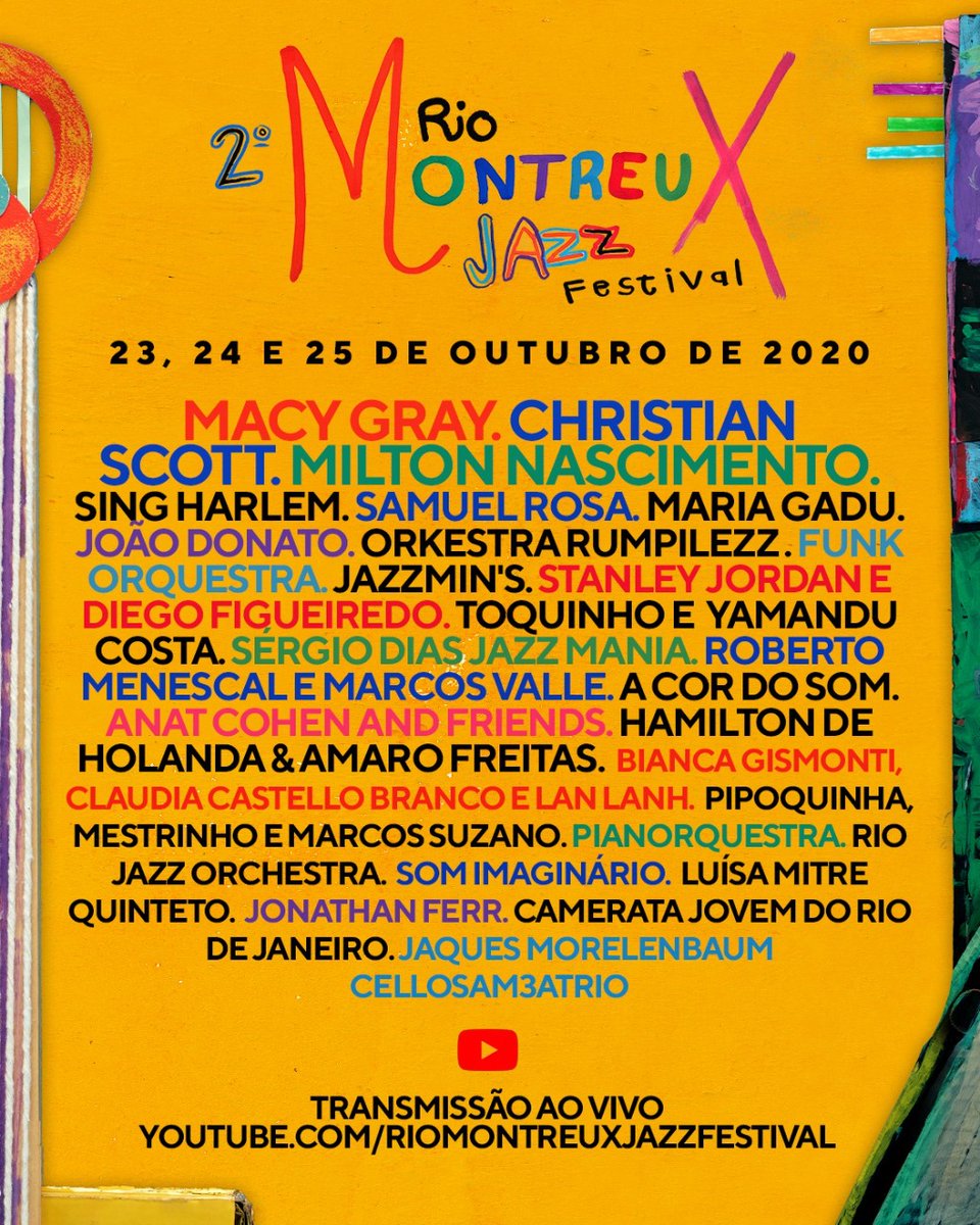POrquestra's tweet photo. PO é presença confirmada no 2o Rio Montreux Jazz Festival!
Nos apresentamos no dia 24 de outubro compartilhando a tela com outros grandes artistas. O evento inicia às 17h pelo canal do Festival no YouTube. Simplesmente imperdível!!! https://t.co/CfPao8SXYR