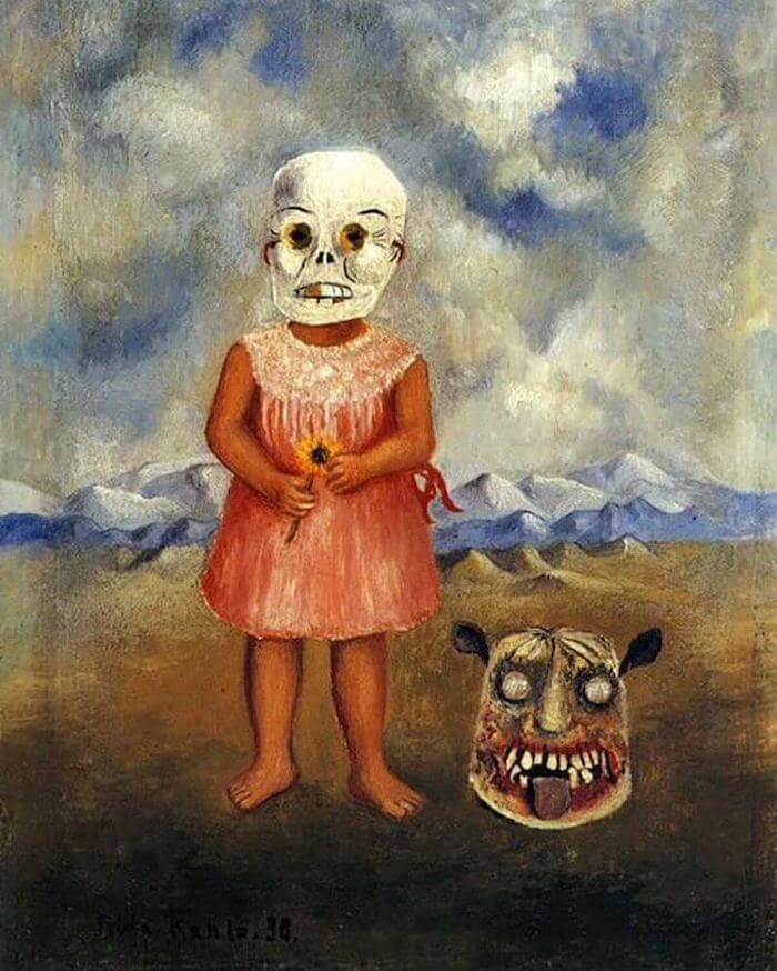 Girl with Death Mask, 1938, Frida Kahlo