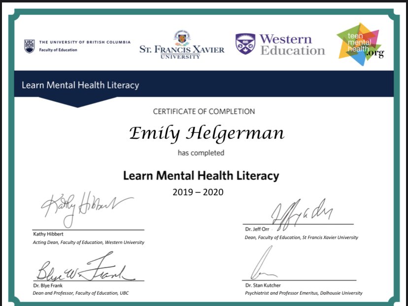EmilyHelgerman's tweet photo. Increasing my knowledge about mental health literacy! https://t.co/11pYvQi3Z5