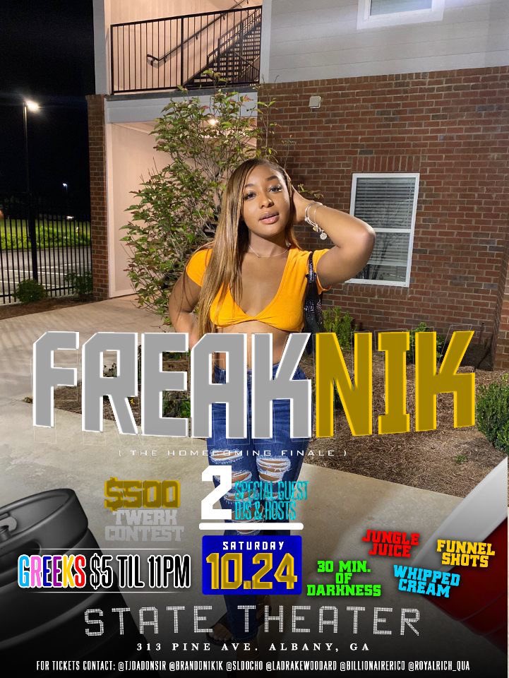 NiylaRobinson's tweet photo. Ending HOCO2020 With “FreakNik” The Homecoming Final🔥
30 Minutes Of Darkness🔥
Greek $5 Til 11🔥
The Return Of Juice Wars♨️
For Tickets Contact: @tjdadonsir @Ladrakewoodard @SldOcho @royalrich_qua @billionairerico @Brandon1k1k
#FreakNikHomecomingFinale #TheLittCommittee https://t.co/pD6dNfmWeB