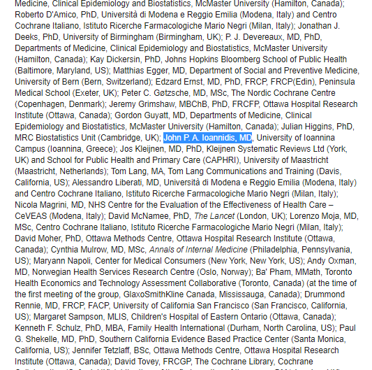 8/n For example, the review does not adhere to PRISMA guidelines (the most basic recommendations for reviews of this kind) which is very strange given that Prof Ioannidis himself is a co-author on the original PRISMA statement