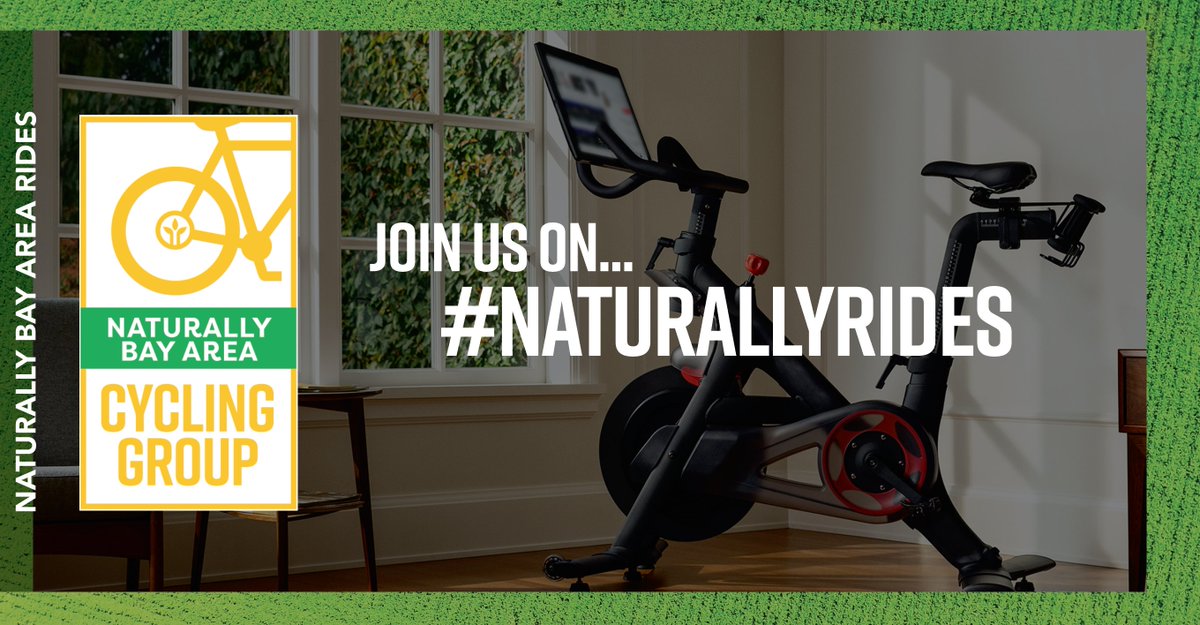 The <a href="/NaturallyBA/">Naturally Bay Area</a> #cycling Group has gone virtual! Find us on the <a href="/onepeloton/">Peloton</a> bike or app by adding the #NaturallyRides tag to your profile today. Our first live community rides are on: 🚴‍♂️ MON 10/19 @ 4:30 p.m., 30 min Hip Hop Ride, and 🚴‍♂️ WED, 10/21 @ 5:05 p.m., 20 min Pop Ride.