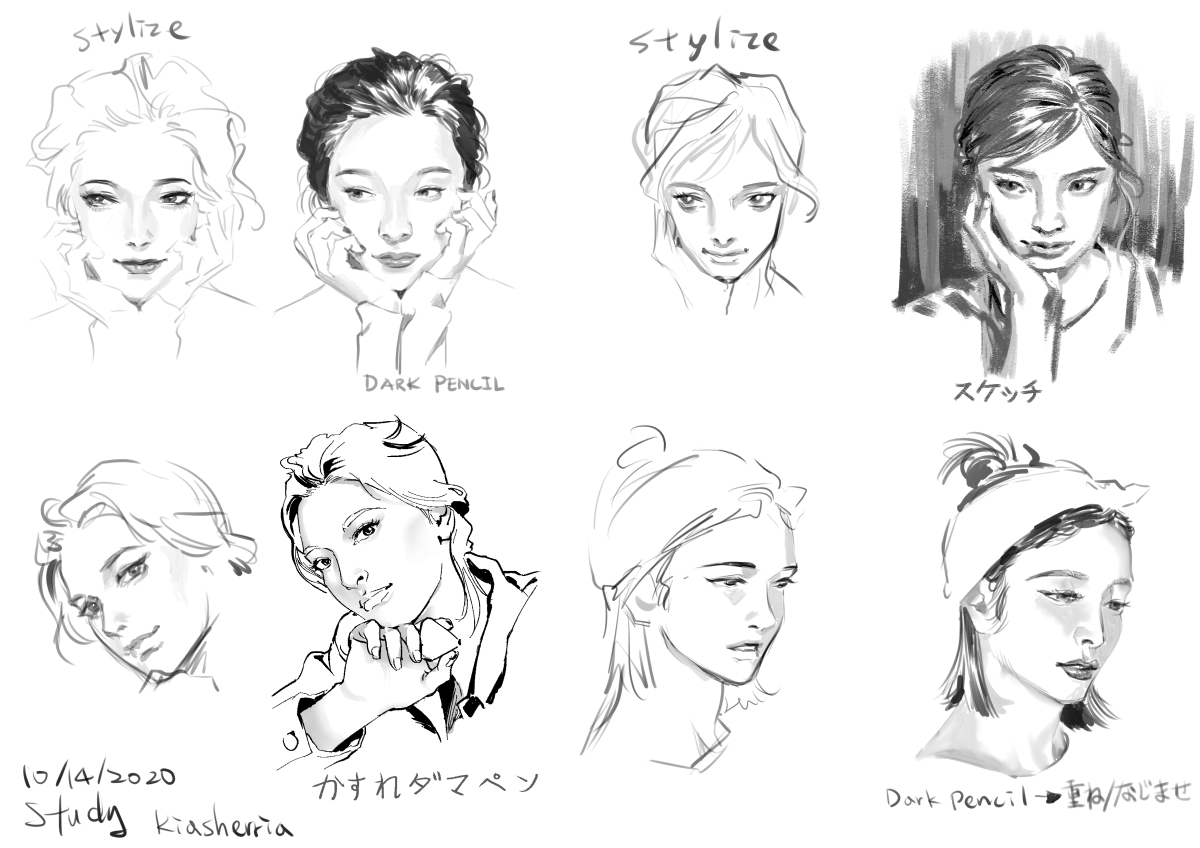 Study on different brushes
and then stylized the face with my own interpretation.
Today's practice~ 