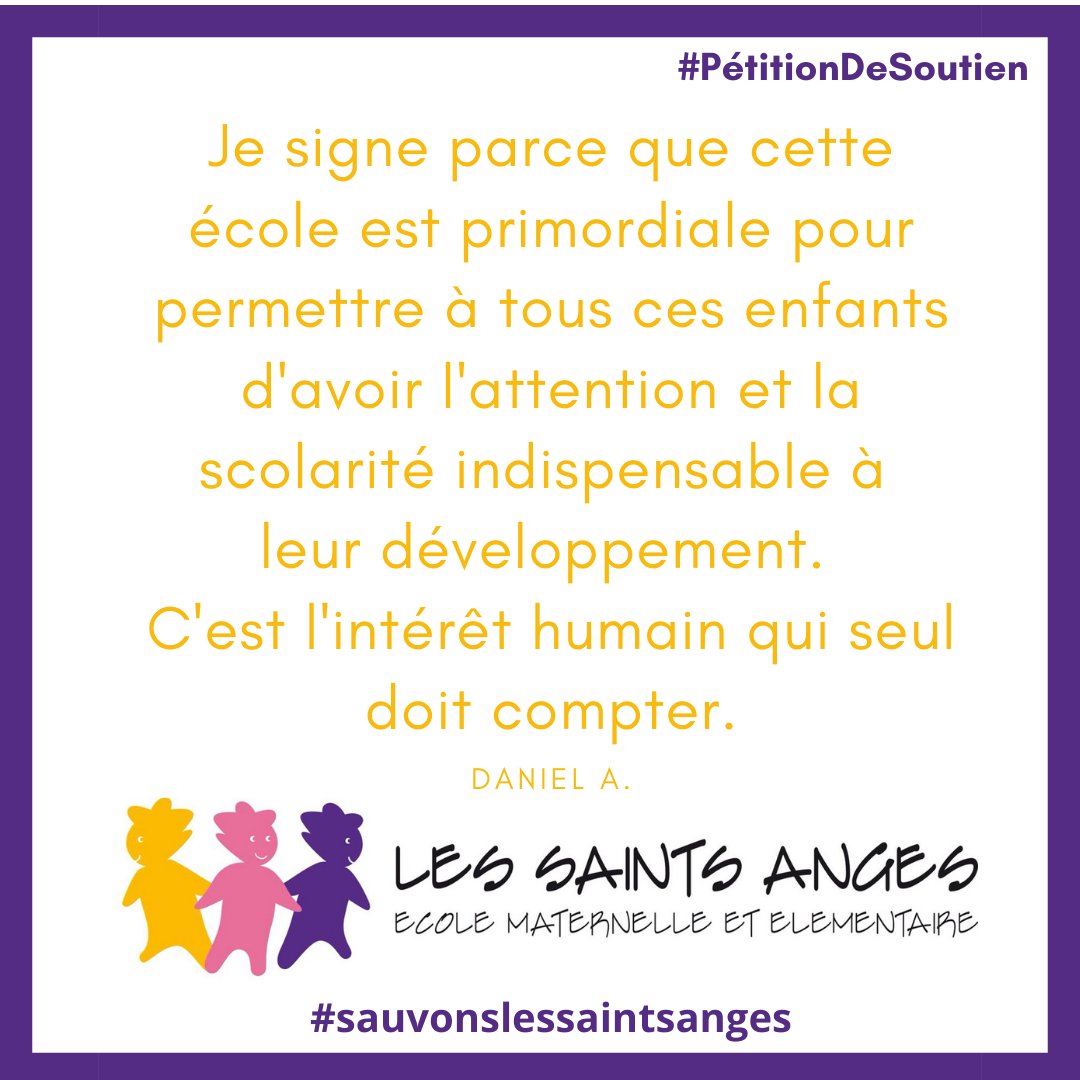 Vous aussi soutenez l'école Les Saints Anges en signant la pétition: chng.it/ctQvvDCtjV

#PétitionDeSoutien #sauvonslessaintsanges #ecoleinclusive #Paris15 #Paris #mobilisation 

cc <a href="/Philippe_Goujon/">Philippe Goujon</a> <a href="/jmblanquer/">Jean-Michel Blanquer</a> <a href="/s_cluzel/">Sophie Cluzel 🇨🇵🇪🇺</a> <a href="/huguesrenson/">Hugues Renson</a> <a href="/Anne_Hidalgo/">Anne Hidalgo</a>   <a href="/JacquesGalvani/">Jacques Galvani</a>