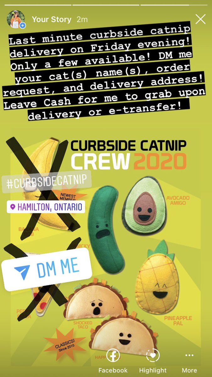 nerdbiskit's tweet image. #hamont #curbsidecatnip
I just got some stock returned from a nice person who was selling my nip for me in Fergus, so have a limited amount available for your fiending felines! Delivering Friday evening!