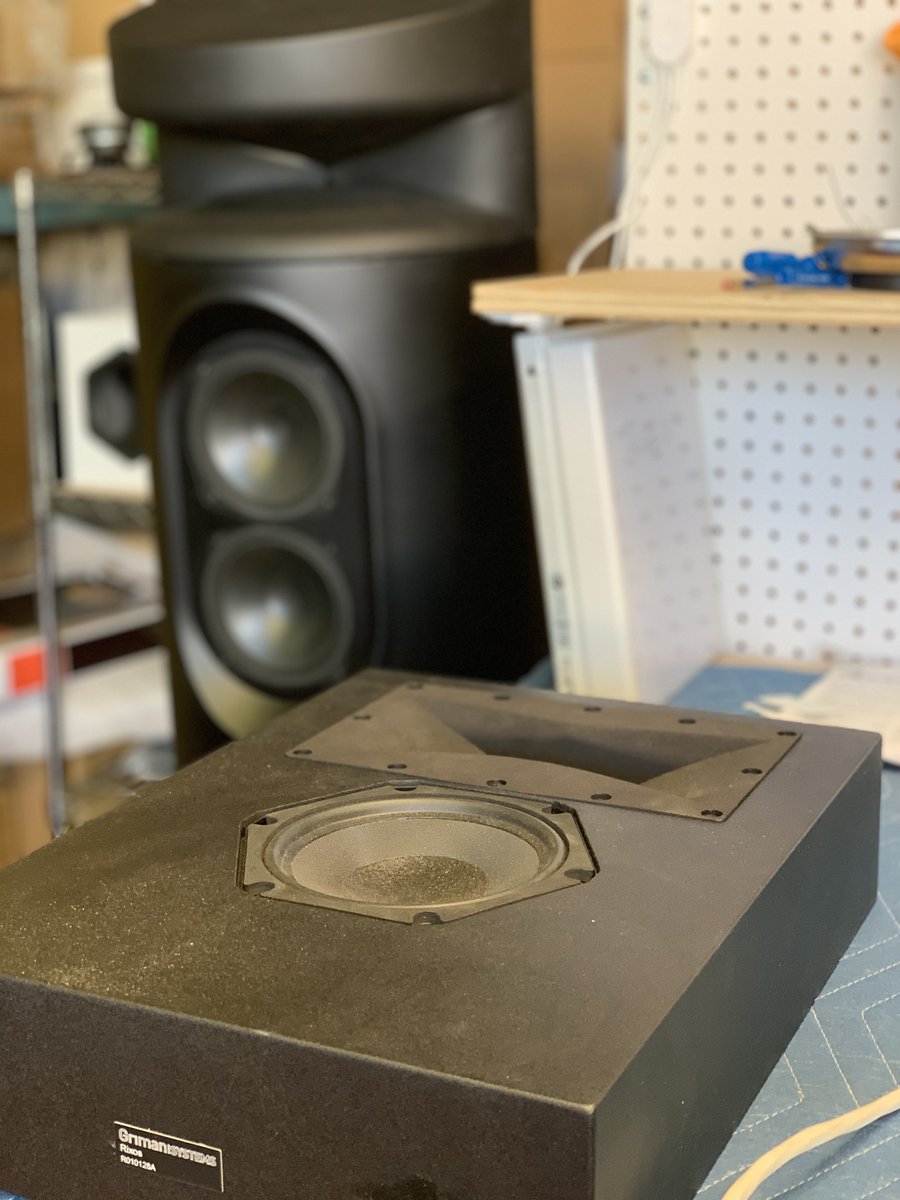 A new batch of @grimanisystems Rixos S (Shallow) Speakers at 4” depth being built for an upcoming home cinema installation. To view our Rixos speaker portfolio, visit bit.ly/33VEEw3 #HomeCinema #DolbyAtmos
