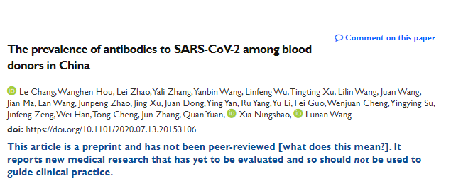 18/n Then we have blood donors, who again may give an erroneous result. These are people who, DURING A PANDEMIC are happy to go out and about and give blood. It is quite possible that they are MORE likely to have been infected than the general population!