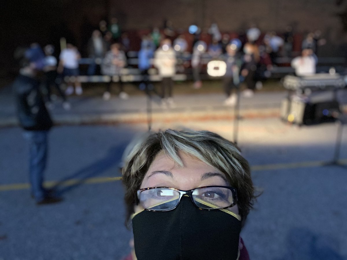 Another first. Socially distanced and masked Fantasy first rehearsal. Did I mention we are outside?