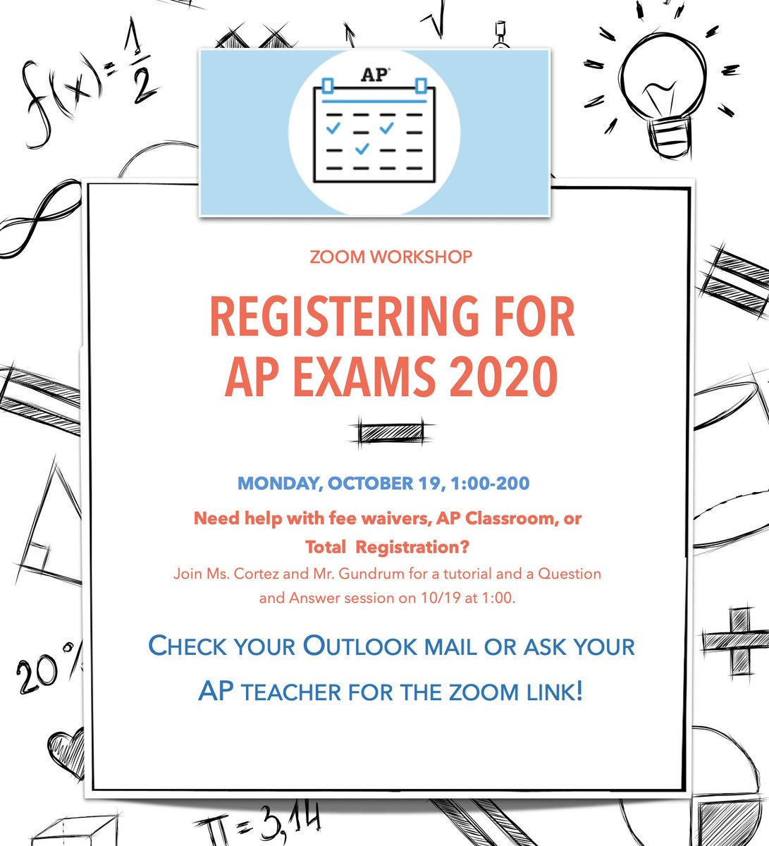 Attention AP Tigers:  Do you need help with your AP Exam registration?  Come to our workshop on Monday!  Ask your AP teacher for details! <a href="/ChaffeyHSTigers/">Christina Martinez</a> <a href="/guidethetigers/">ChaffeyHSCounseling</a> <a href="/DrLHood/">Dr. Hood</a> (Email reminders go out Thursday.)
