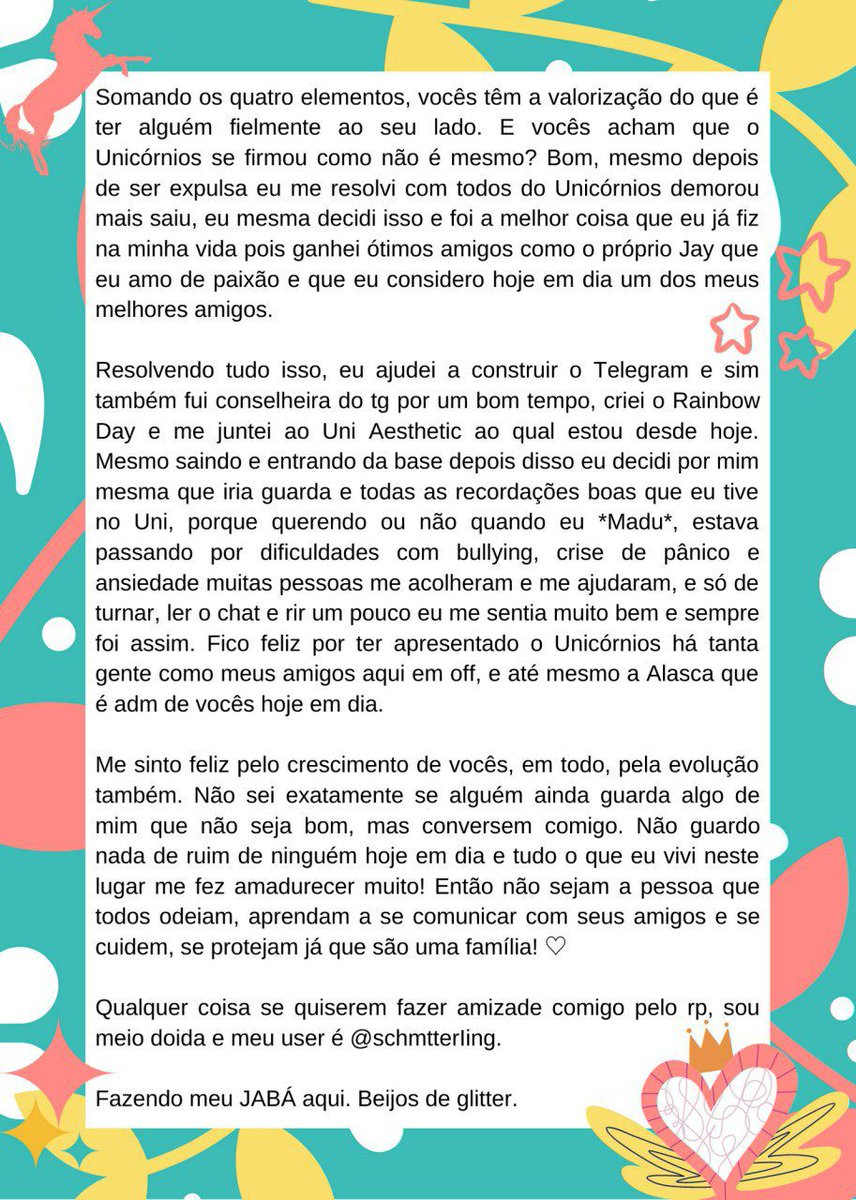 A @ephiossynilis, uma ex membro muito querida, tem um recadinho pra todos. #unisqd ❤