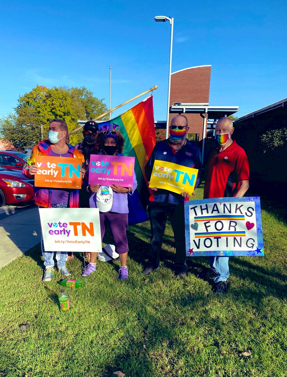 VoteEarlyTN's tweet photo. #PrideAtThePolls, yโall turned it, as they say, OUT today. Way to kick off the first day of #VoteEarlyTN in style.
Coming up tomorrow? #JewishCommunityDay! Whoโs headed out to vote? Polls open from 8am-7pm! ๐๐งก๐ https://t.co/W0BtA97eeK