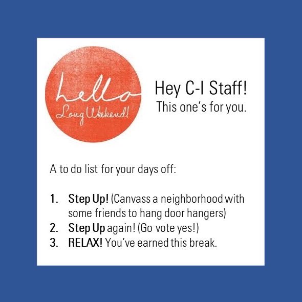 Hi there Cambridge-Isanti teachers and staff! We know you’ve been working overtime since before school started...and we appreciate all that you do! Now it’s time for you!