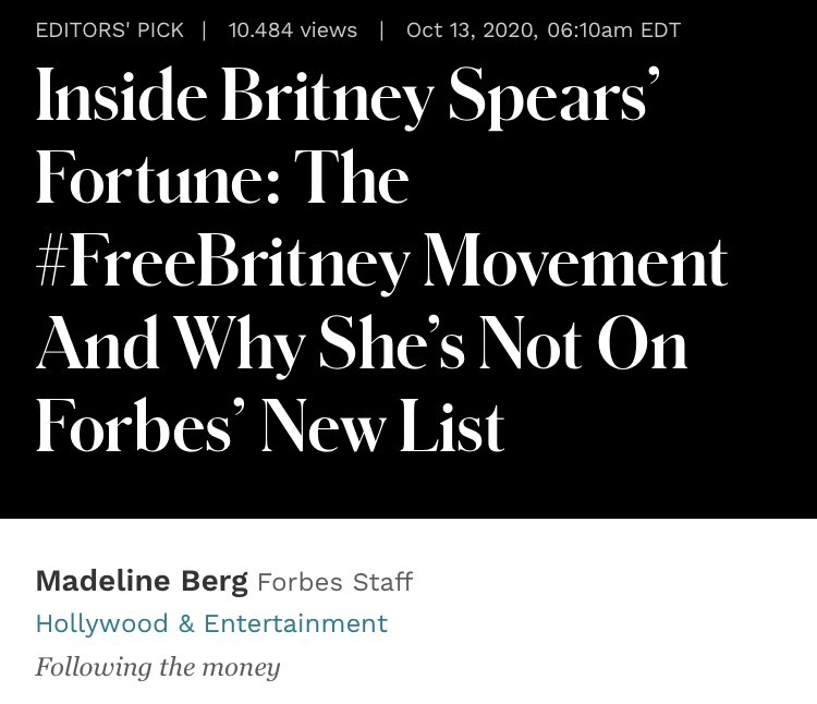 Britney Charts On Twitter According To Forbes Year End Lists Britney Earned Over 300 Million Dollars Since The Conservatorship Was Put In Place Her Currently Net Worth Is 59m Only 20 Of The