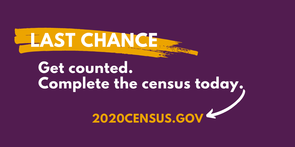 LWV's tweet photo. TOMORROW (Oct 15) is the last day to respond to the #2020Census! Head over to https://t.co/CjQvmh6E5p now to make sure you're counted! https://t.co/1DWMygLAgX