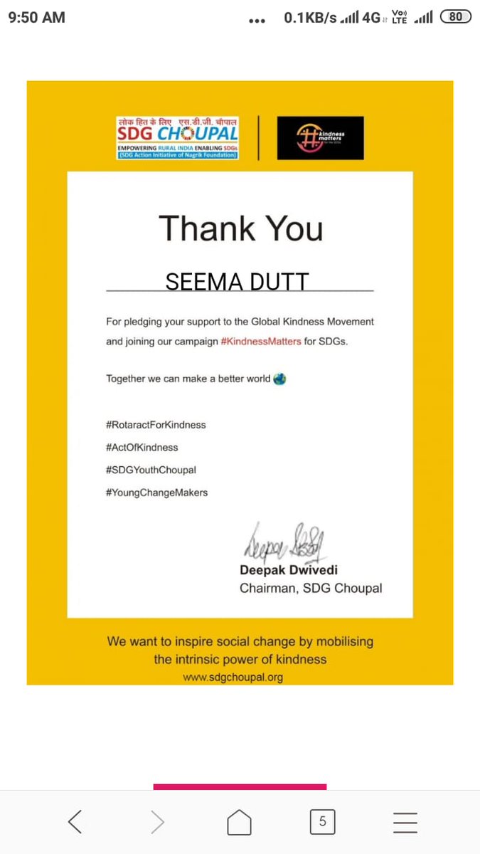 Kindness shows human behaviour, kindness is free. Spread every where !

#KindnessMatters #SDGs 
<a href="/UNESCO_MGIEP/">unesco_mgiep</a> @unhabitatyouth  <a href="/rotaract/">Rotaract</a> <a href="/Rotary/">Rotary International</a> <a href="/sdgchoupal/">@sdgchoupal #CollectiveSDGAction</a> <a href="/nagrikfdn/">nagrikfdn #CollectiveSDGAction</a>  <a href="/rtn_sandeep/">Rtn Sandeepp Saxena #GrowthInnovation</a> <a href="/deepakdwivedi/">Deepak Dwivedi</a> <a href="/pkdhillon08/">ParamjeetKaurDhillon</a> <a href="/maltiduggal/">Malti Duggal</a>