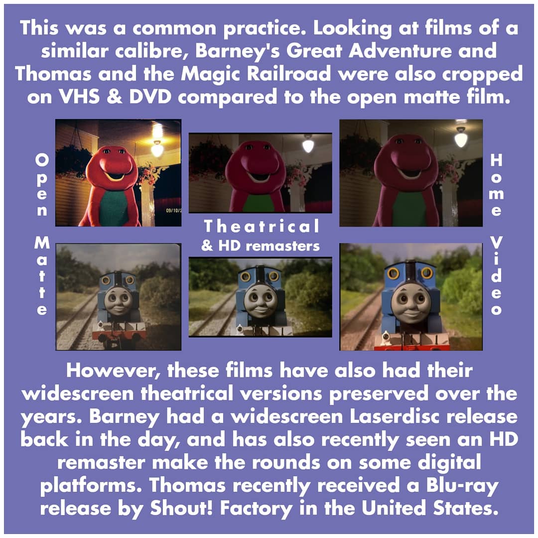 TWMAppreciation's tweet photo. Here we look into an open matte frame from The Wiggles Movie, and discuss the different ways of cropping the film in past and (hopeful) future presentations. Thanks to Daniel Celano for the picture of this frame. #90sMovie #90s #childhood #Nostalgia #TheWiggles #TheWigglesMovie https://t.co/3tWt55j23p