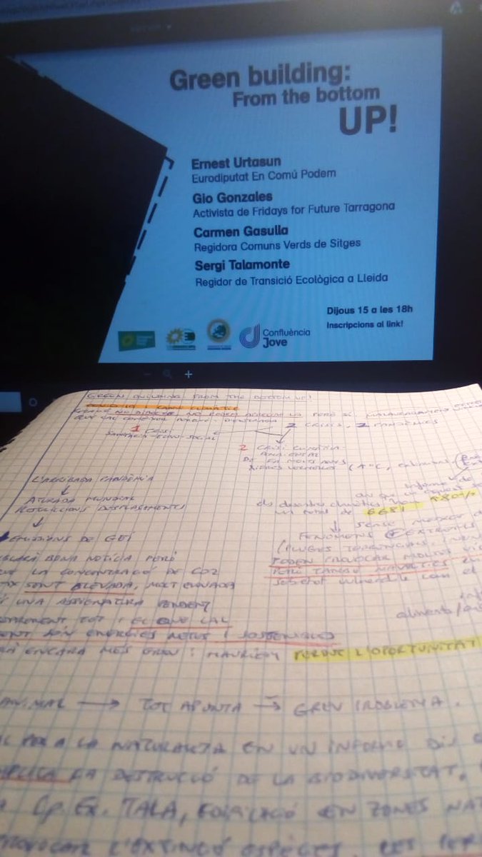 gonzas_g's tweet image. 💭📝 Idees, dades, exemples, arguments, reflexions,… Tot preparat per aquesta tarda! ✔ 
A les 18 h, ens veiem a l'acte virtual #FromTheBottomUp de @ConfluenciaJove! Som-hi! ✊💚
