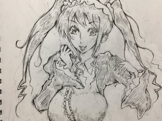 いつもそうなんだけど、顔を大きく描き過ぎな気がするんだなぁ……。
とりあえず上半身部分はこれでいいとして、頑張って下半身部分もシャーペン描き頑張ります……
#絵描きさんと繫がりたい 
#アナログイラスト
#アナログ絵
#プラネット・ウィズ
#進捗 