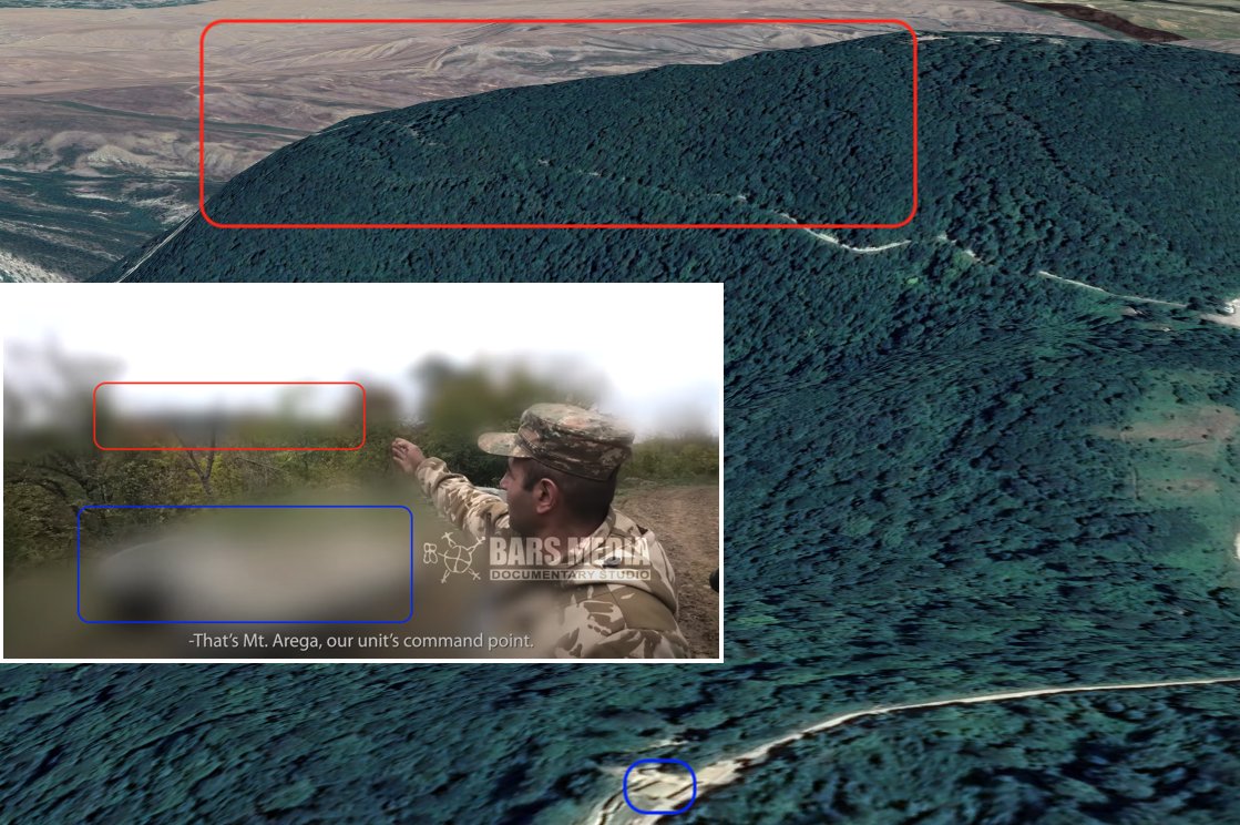 Film shows aftermath of an ambush in the mountains west of Talish that killed dozens of Azerbaijani troops, first seen in a video published by the NKR Army on October 1 [] - means that Mount Arega was captured on or before October 1  https://twitter.com/RALee85/status/1316411819976777728