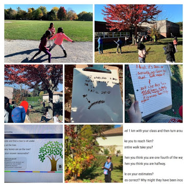 We are estimating distances (1/4km, 1/2km, 1km) and quantities (# of leaves) by intentionally making connections with our experiences and learning, as pattern seekers &amp; creating Representations of our Mathematical Thinking All outdoors! <a href="/JpsTdsb/">West Rouge JPS TDSB</a>  @TDSBmath411 <a href="/TDSB_MHWB/">TDSB Well-Being</a> <a href="/LC3_TDSB/">TDSB LC3</a>