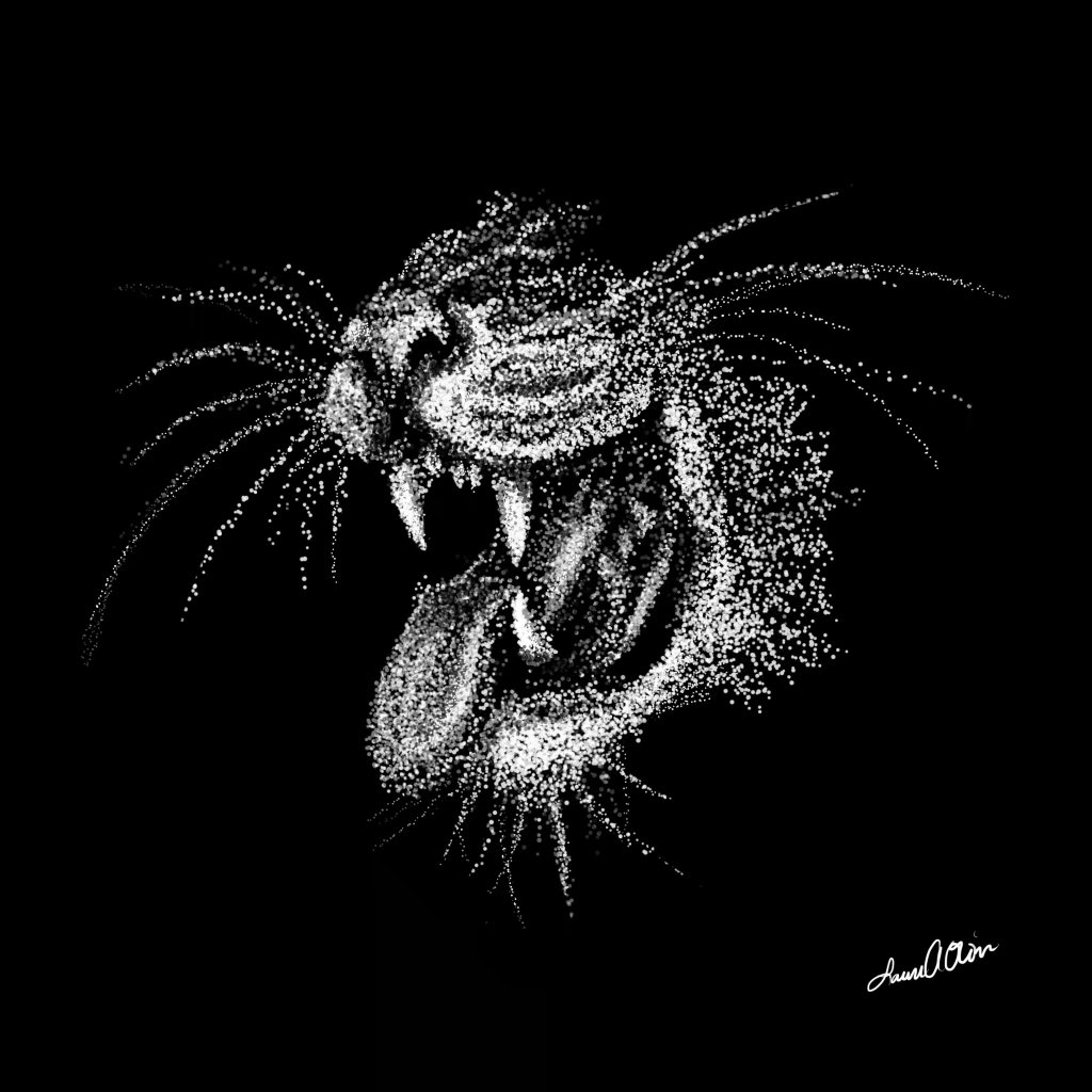 lagodette's tweet photo. Inktober Day 8 Teeth 
Follow my IG @lagodette 
.
.
.
#inktober #inktoberday8 #inktober2020 #inktoberteeth #procreateart #digitalart #sketch #drawing #tiger #art #teeth #blackandwhite https://t.co/SPDh3uP3hS