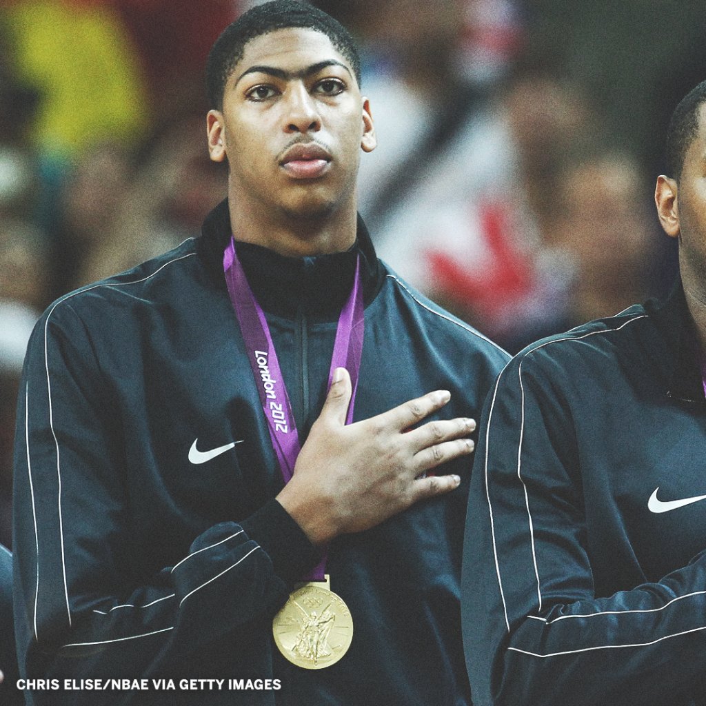 espn's tweet photo. .@AntDavis23 is the first player to win:

🏆 NBA Title
🏆 NCAA Title
🥇 Olympic Gold Medal
🥇 FIBA World Cup Gold Medal

(h/t @AmeriCup) https://t.co/xUVhMVy8Xl