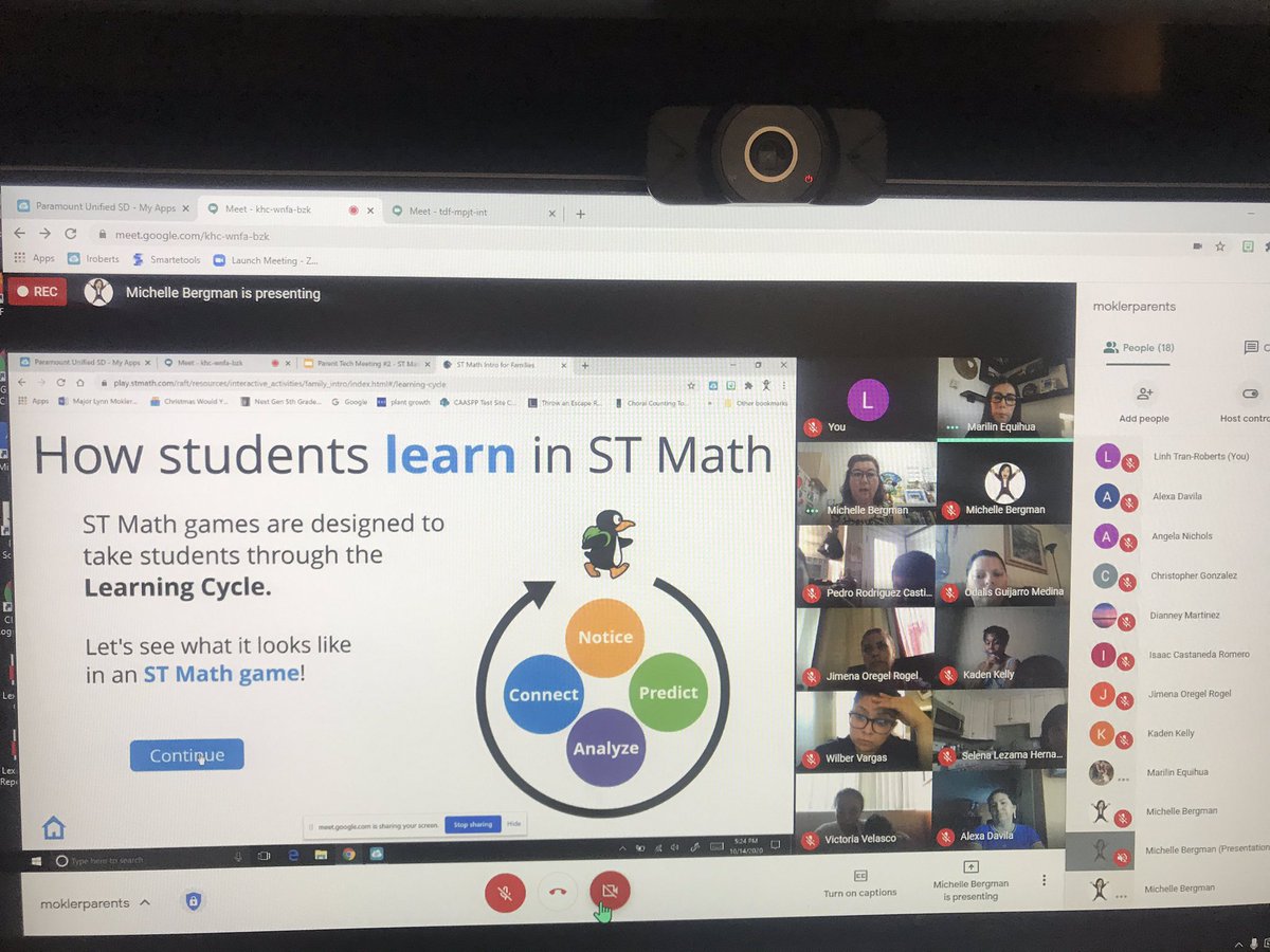Thank you parents for joining us in our second technology parent meeting. Our academic coaches shared two informative programs to support asynchronous instruction, Lexia and ST Math.