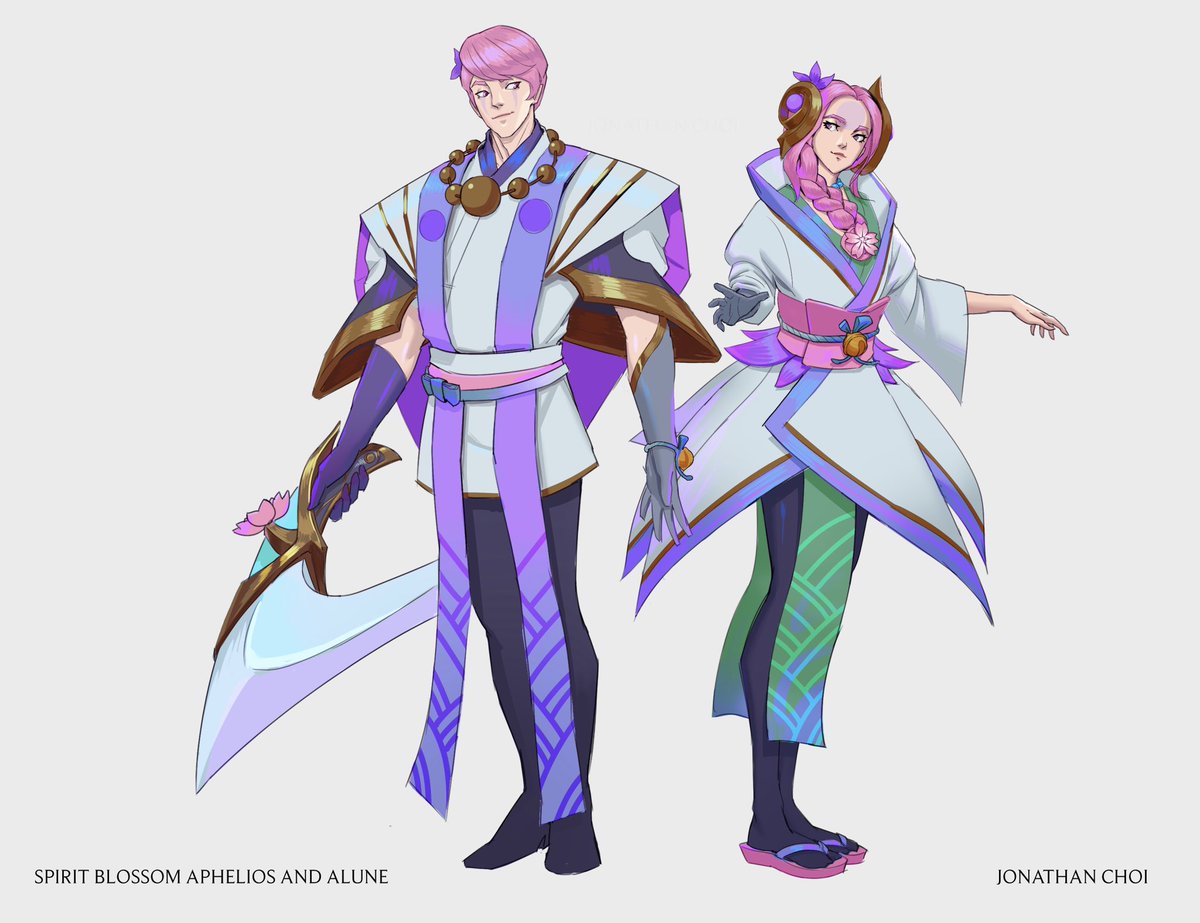 Spirit Blossom Aphelios and Alune for #Skintober2020 

Thought it would be nice if Aphelios visited Alune in the spirit realm through the festival.
Would be awesome to see Alune get a 3D model allowing her to be in SummonersRift alongside Aphelios like the ice climbers in smash.