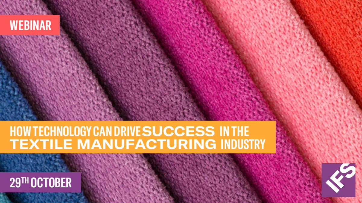 Struggling to transform your textile manufacturing business?  Learn how you can leverage technology to improve the textile production process, maximize utilization, improve efficiency and have end-to-end visibility of critical business processes. Register-ifs.link/24Efr3