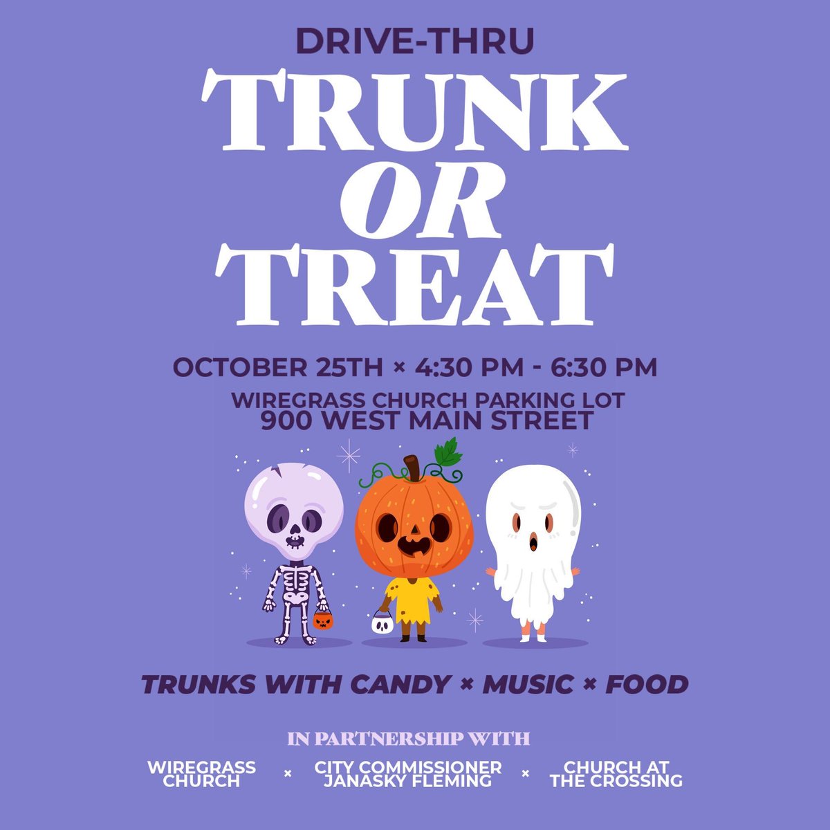 WiregrassChurch's tweet photo. Join us as we have a spooktacular time hosting the @CityofDothan #District2 drive-thru Trunk or Treat event on October 25 from 4:30-6:30 PM

Stay in your car, collect tons of candy, and have a ghoulish good time with your family! https://t.co/jaf7I8S9uY