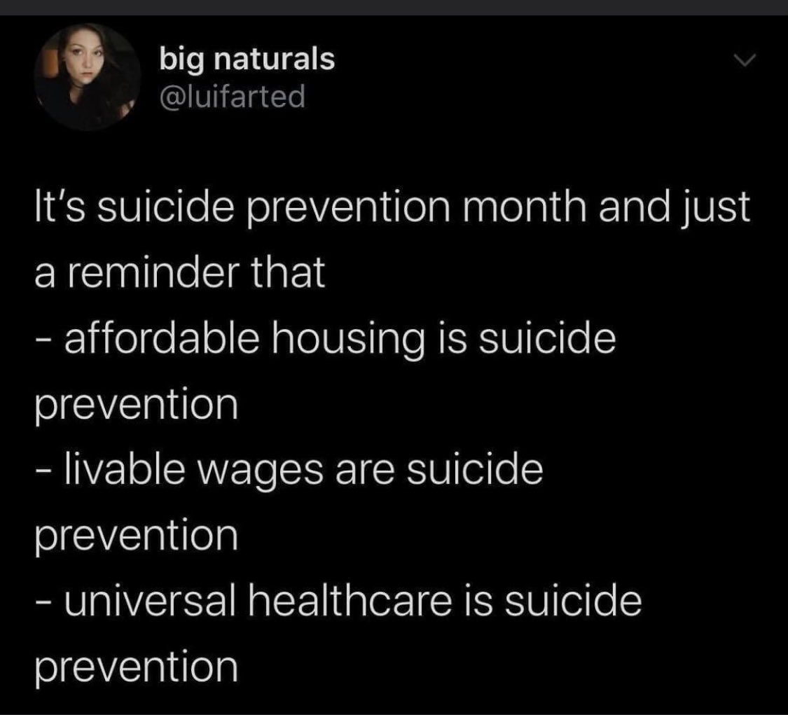 ALundstrom_MSW's tweet photo. Saying “I’m sorry you’re struggling, how can I help you” instead of “other people have it worse than you, be thankful” is suicide prevention. 

Remember: you don’t get to minimize someone else’s struggles. Trauma is Trauma. https://t.co/7EayGbQtnt