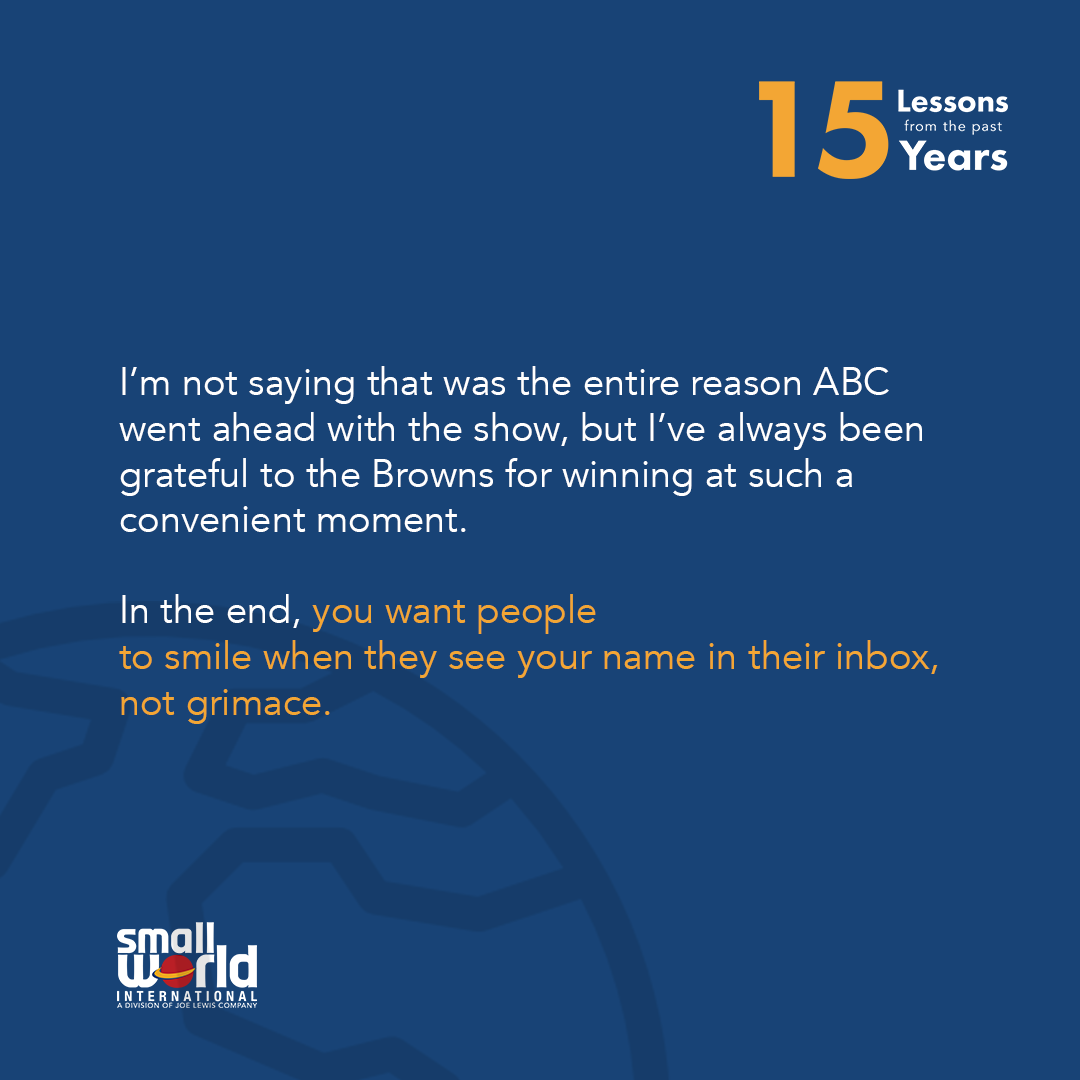 Here's Lesson 6 from Tim: Be Patient but persistent