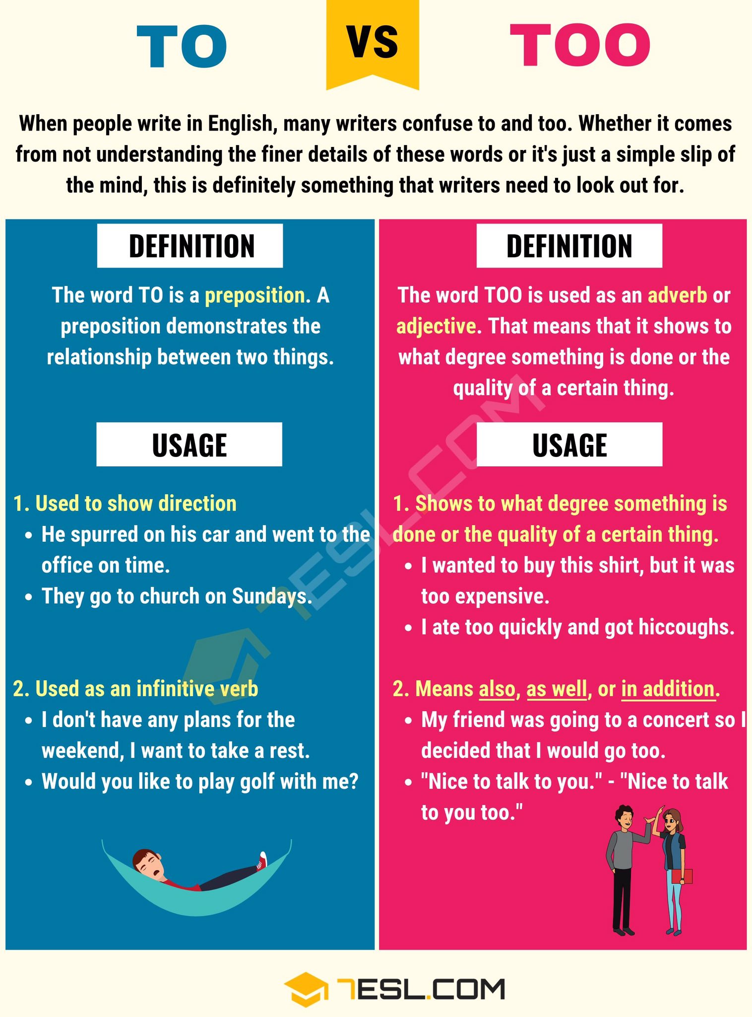 Mississippi State University Writing Center Need Help Identifying The Difference Between To And Too Check Out This Info Graphic For Help