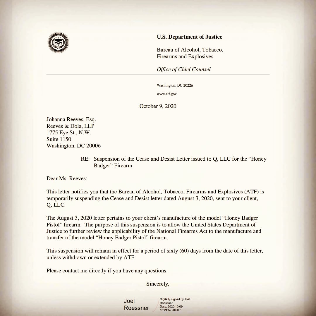 We know the ATF is simply buying time until a more favorable Administration is in place.  @FRACaction is committed to resolving the matter and we ask for your support as we start this journey together to defend 2A issues in Washington.
