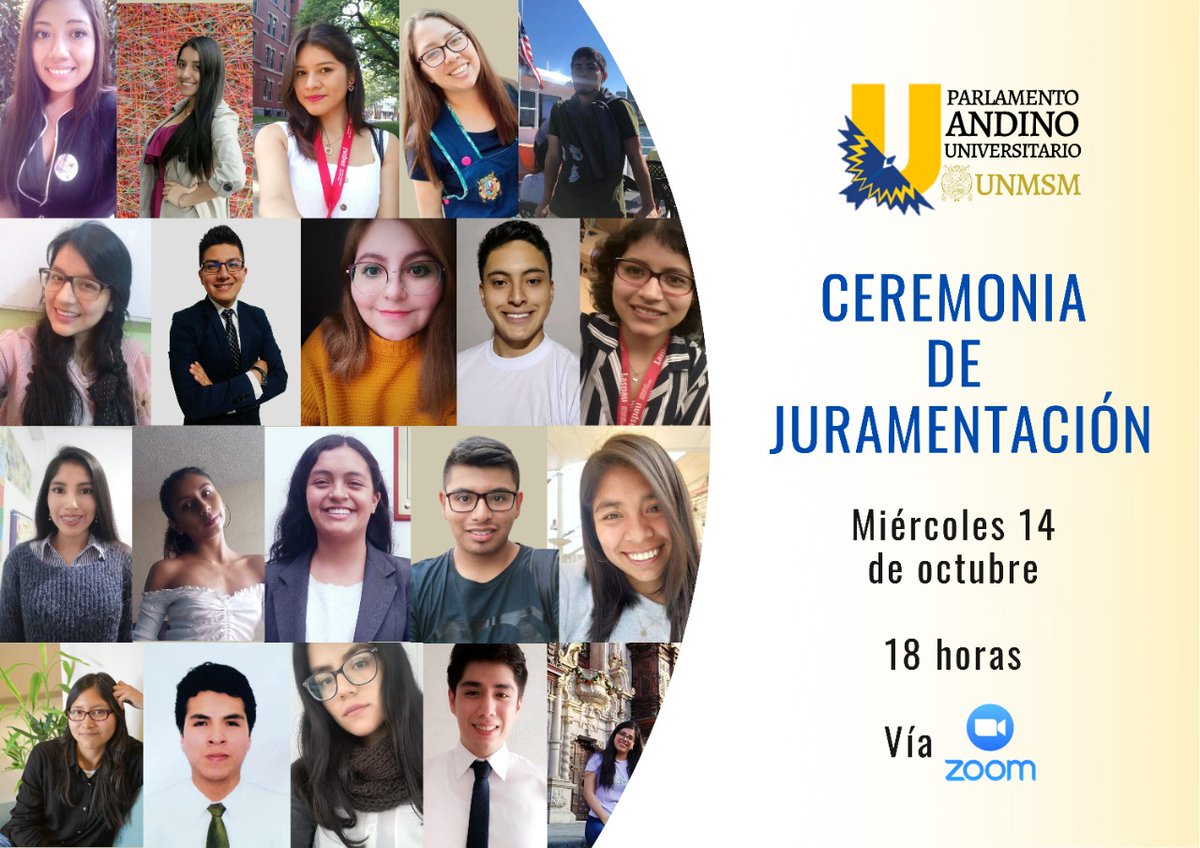 PUnmsm's tweet photo. El día de hoy se llevó a cabo la juramentación de los nuevos integrantes del Parlamento Andino Universitario. Siempre con las ganas y la fe que podemos contribuir lo mejor de nosotros a la sociedad. https://t.co/LYo4tTkz6o