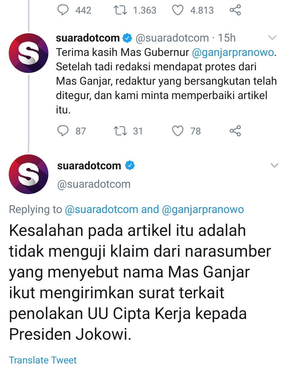 03__nakula's tweet photo. Media macam apa ini, sebelum memberitakan tidak kroscek kebenaran berita dulu, terlihat sekali jika tujuan @suaradotcom agar masyarakat memuji Anies Baswedan, sudah mulai mengkampanyekan Anies Baswedan untuk 2024.

Padahal justru pak @ganjarpranowo yang langsung telfon. 🤦‍♂️ https://t.co/t9M2bUBLma
