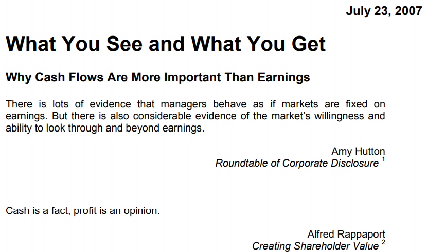 1/ "*A company’s value equals the present value of future cash flows.*While convenient, earnings provide limited information about future cash flows.*The ongoing shift to an intangible-based economy renders earnings even less useful." Michael Mauboussin