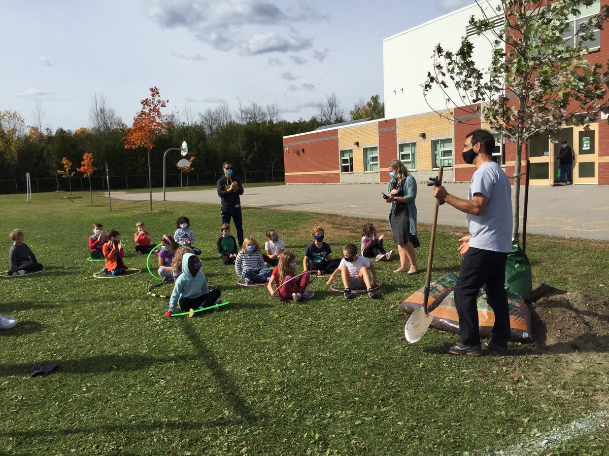 suttonpsfolk's tweet photo. Thanks to ⁦@SuttonStingers⁩, the SPS Ecoclub executive members for their thoughtful  speech, Mr. Lawrence for organizing everything, Mr. Walkden, and Ms. Massig for their muscle and for those who contributed to the beautiful maple tree as my retirement gift. https://t.co/cavMfCBfdt
