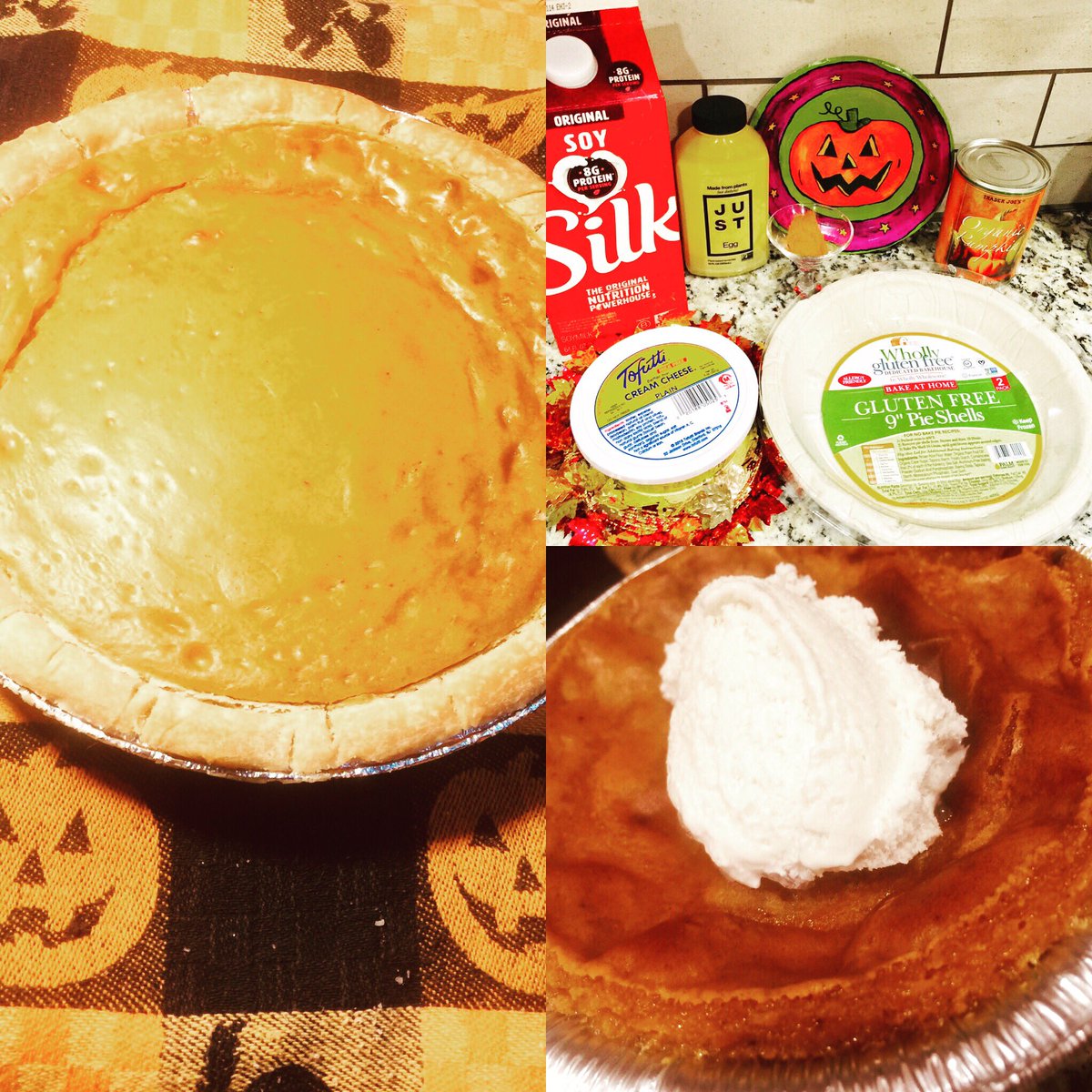 VLakeshore's tweet image. Baked a pumpkin cheesecake tonight. Even made up #vegan condensed milk for recipe. #scratchbaking #glutenfreedairyfree #glutenfree @eatjust, @LoveMySilk, @tofuttibrand @So_Delicious cocowhip.
whollywholesome.com/recipes.php#de…
